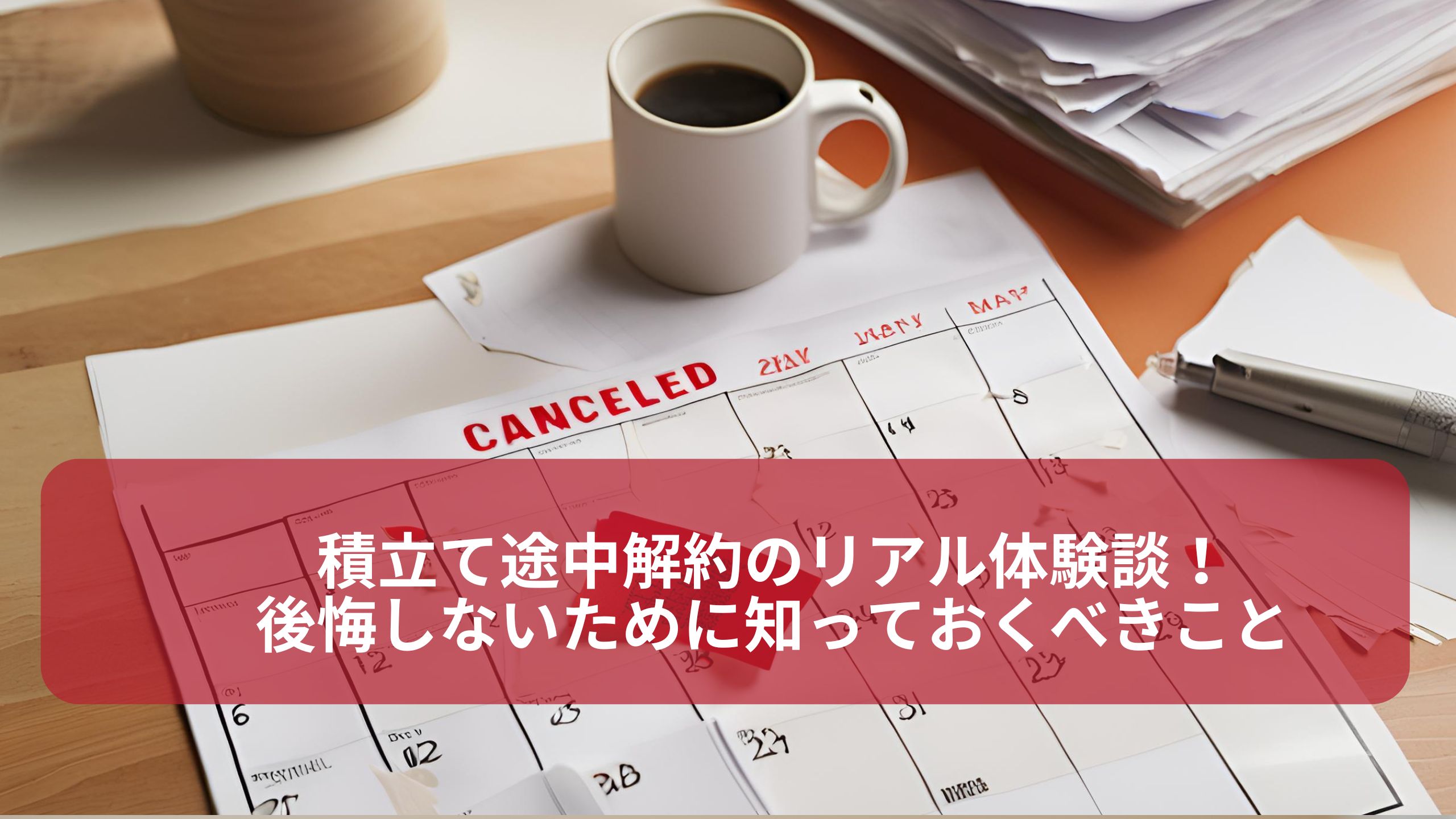 積立ての途中解約とカレンダーの「キャンセル」マーク、後悔を避けるための重要な注意点